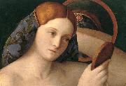 BELLINI, Giovanni Naked Young Woman in Front of the Mirror (detail) oil painting artist